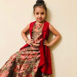 Kids party wear 3 piece dress